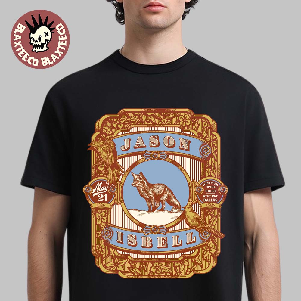 Jason Isbell Solo Tour Dallas Texas 2026 Night 2 Gig Poster At Winspear Opera House On May 21 2026 T-Shirt