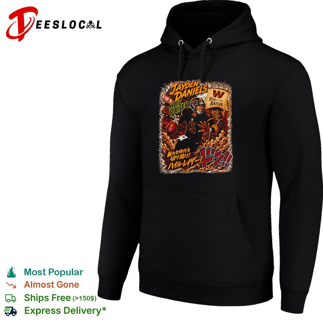 Jayden Daniels Washington Commanders NFL One Piece Hail Raiser Rise of the Raiser shirt