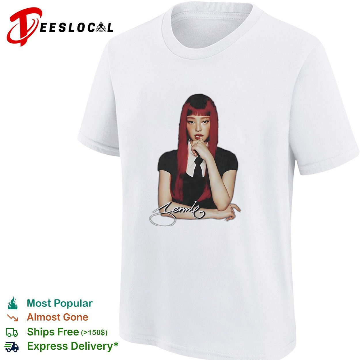 Jennie Kim Blackpink Signature Logo Jennie Blackpink Kpop Idol Fan Art Shirt