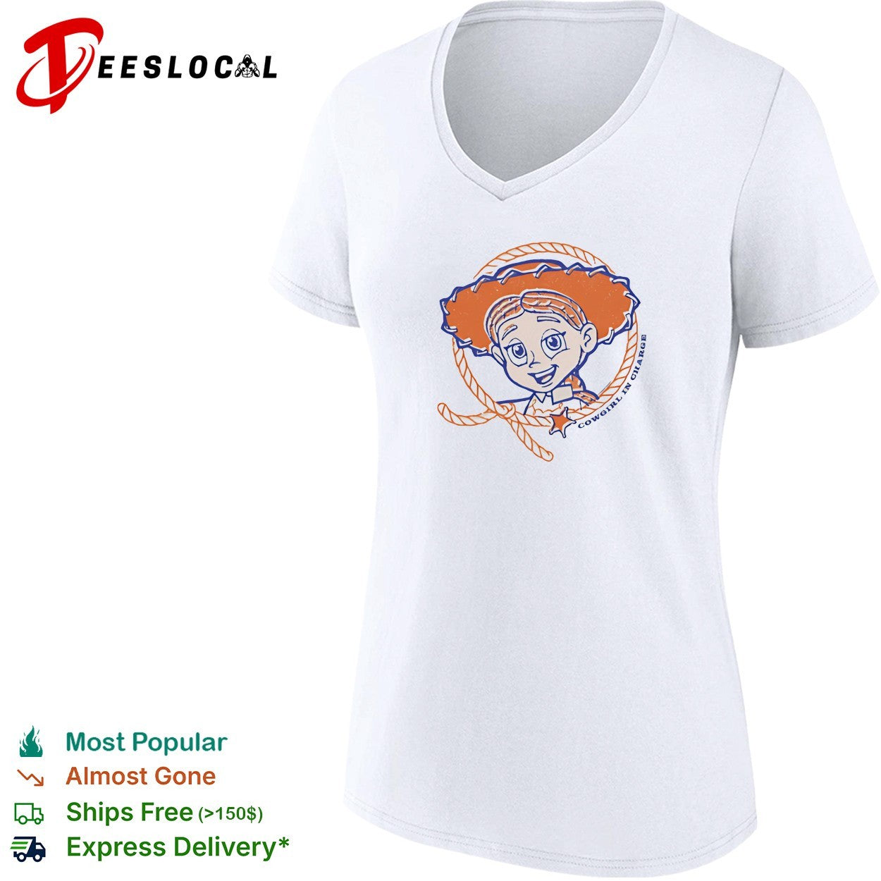 Jessie Toy Story cowgirl in charge lasso portrait shirt