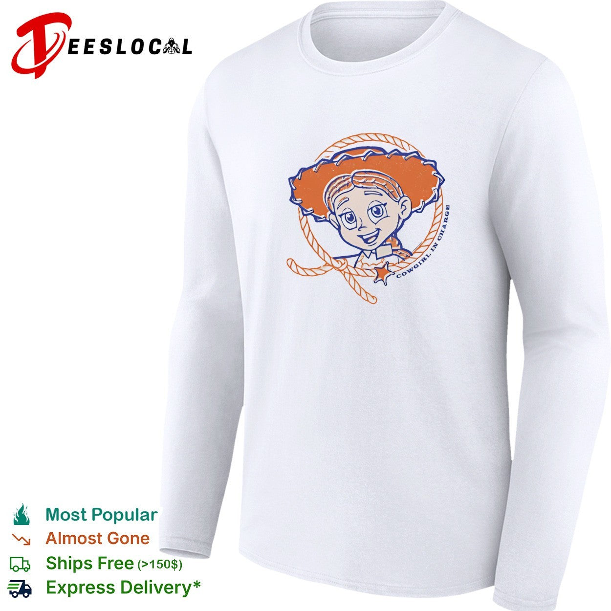 Jessie Toy Story cowgirl in charge lasso portrait shirt