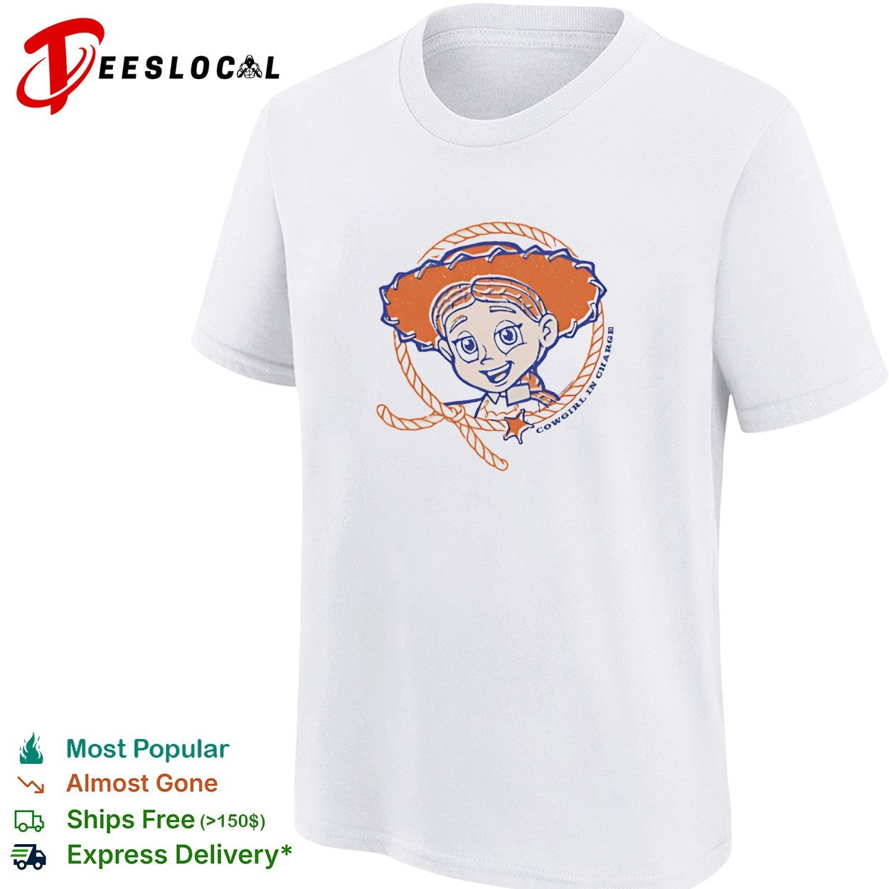 Jessie Toy Story cowgirl in charge lasso portrait shirt