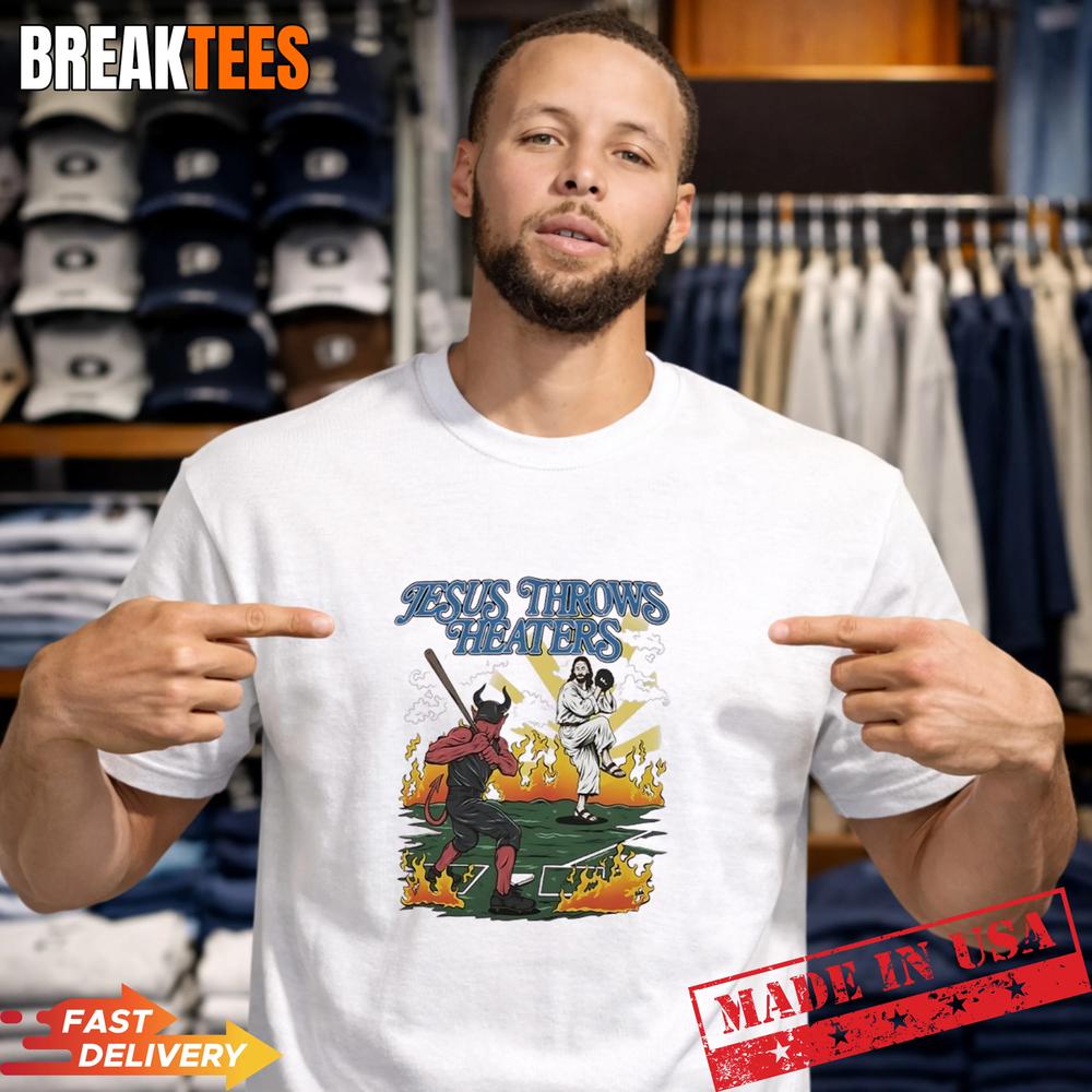Jesus Throws Heaters Beat Satan Devil T-Shirt