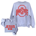 Jesus Won Ohio State Bold Red Text Soft Cotton Fabric Perfect Fans Trend 2025 Shirt T-Shirts