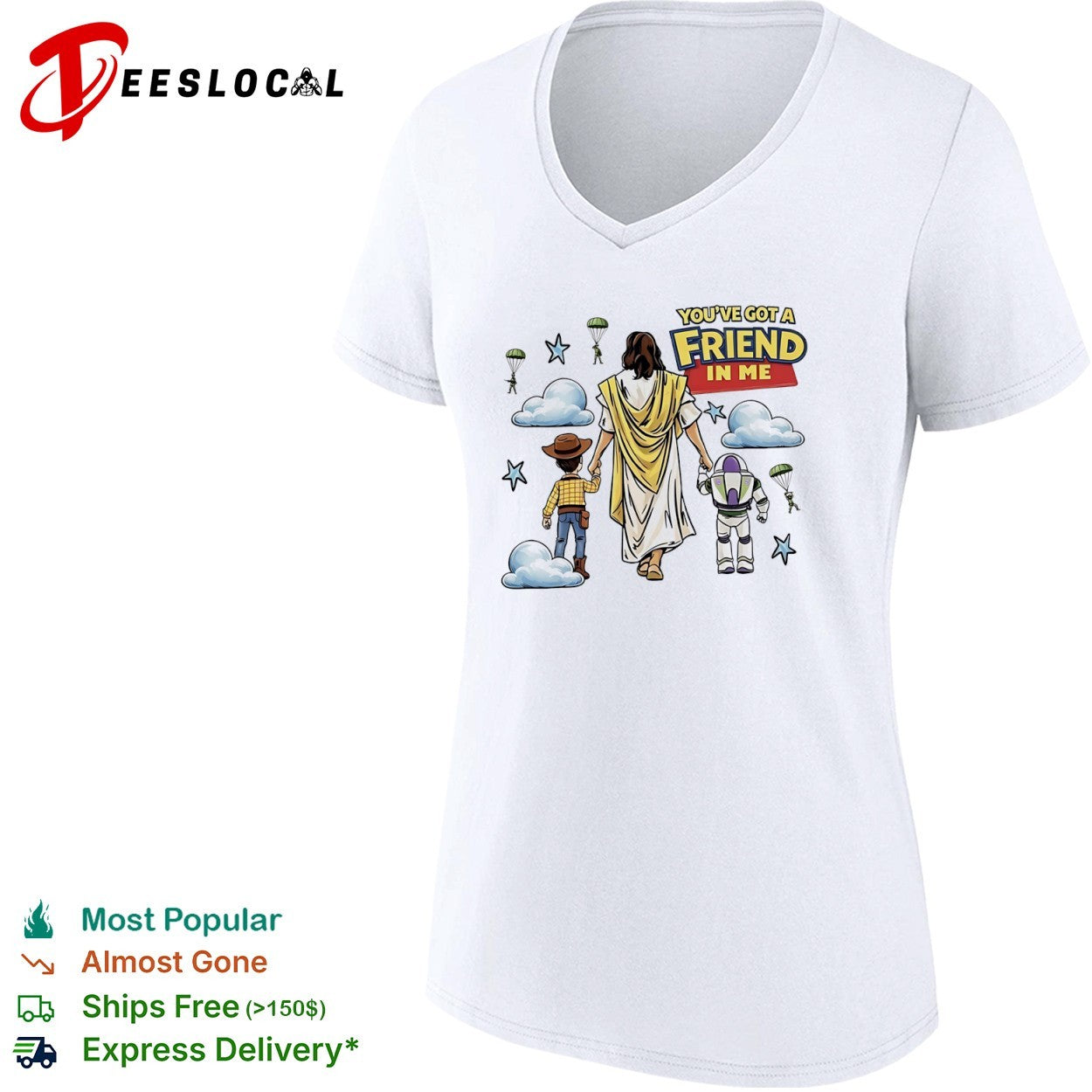 Jesus Woody Buzz Lightyear Youve Got a Friend in Me parody shirt
