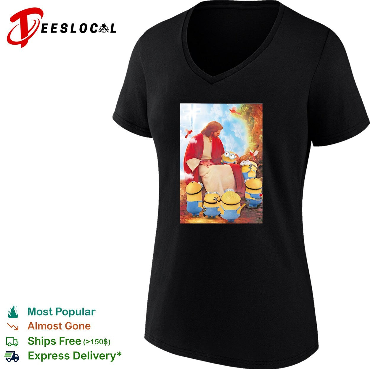 Jesus reading with Minions Despicable Me funny mashup shirt
