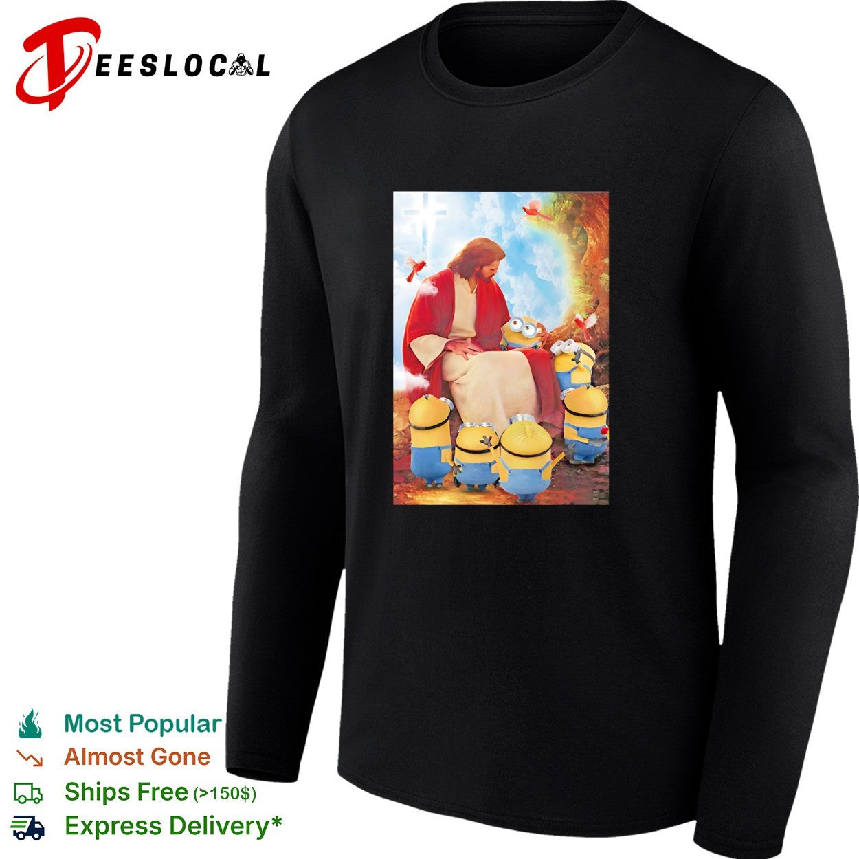 Jesus reading with Minions Despicable Me funny mashup shirt