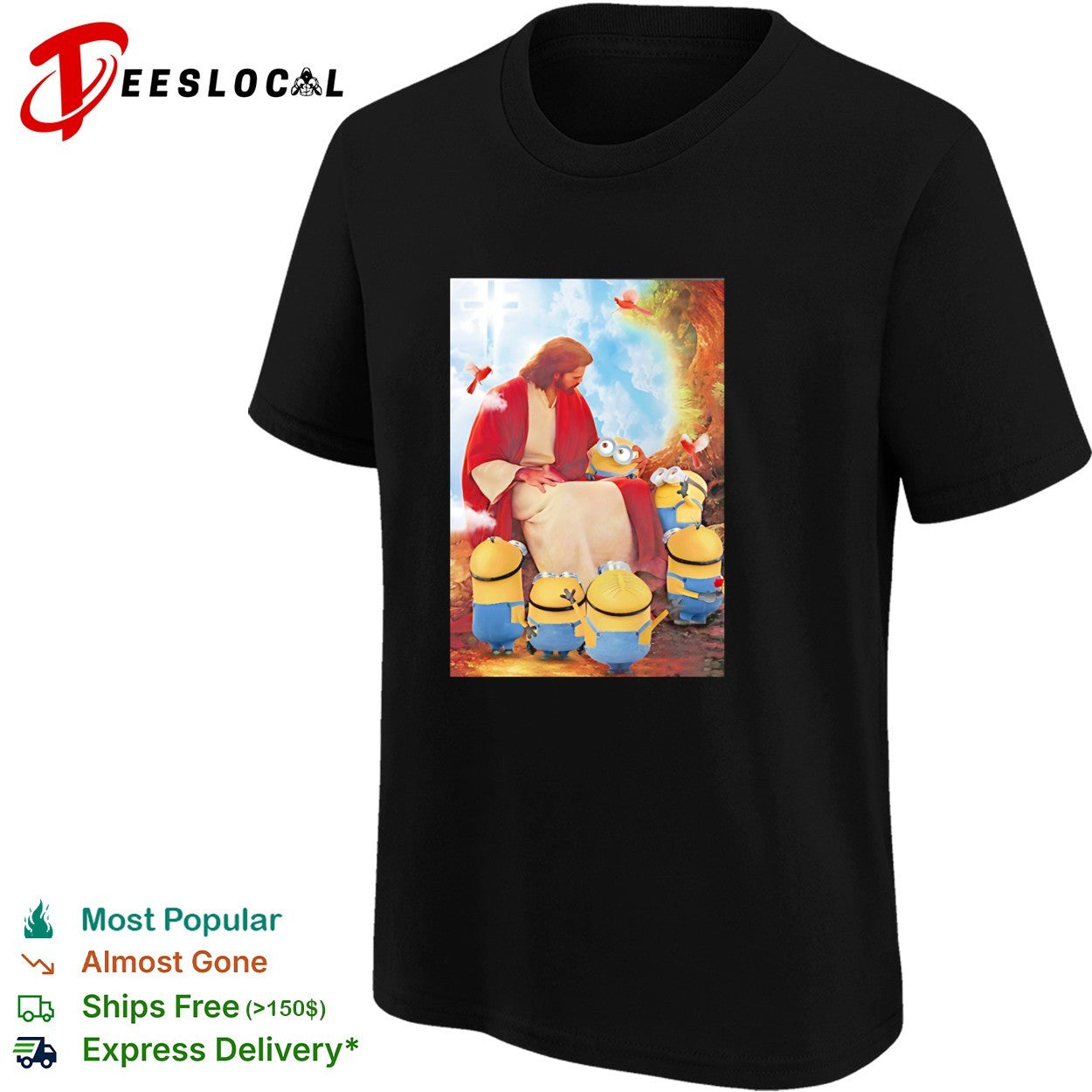 Jesus reading with Minions Despicable Me funny mashup shirt