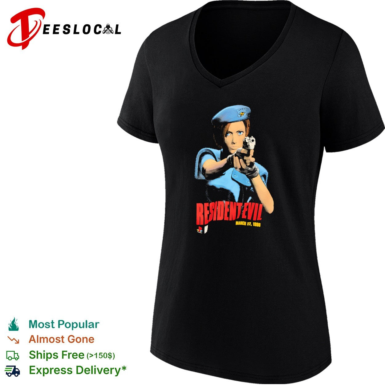 Jill Valentine Resident Evil March 22 1996 PlayStation shirt