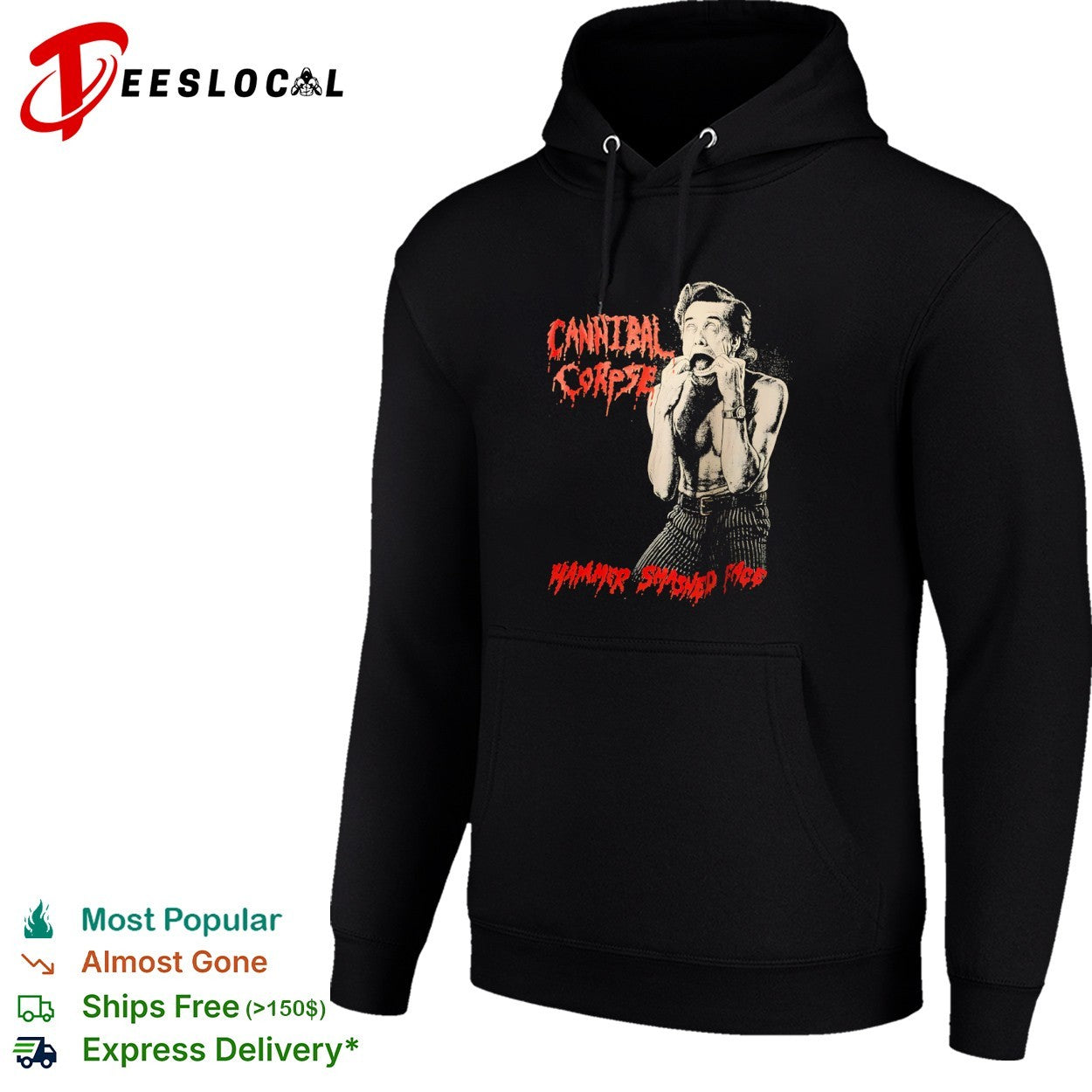 Jim Carrey Ace Ventura Cannibal Corpse Hammer Smashed Face Metal Music Band shirt