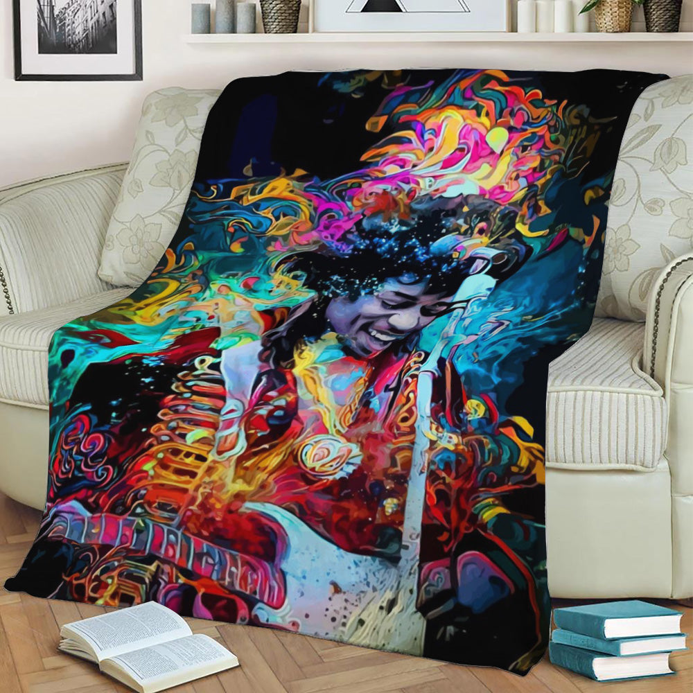 Jimi Hendrix Fleece Throw Blanket