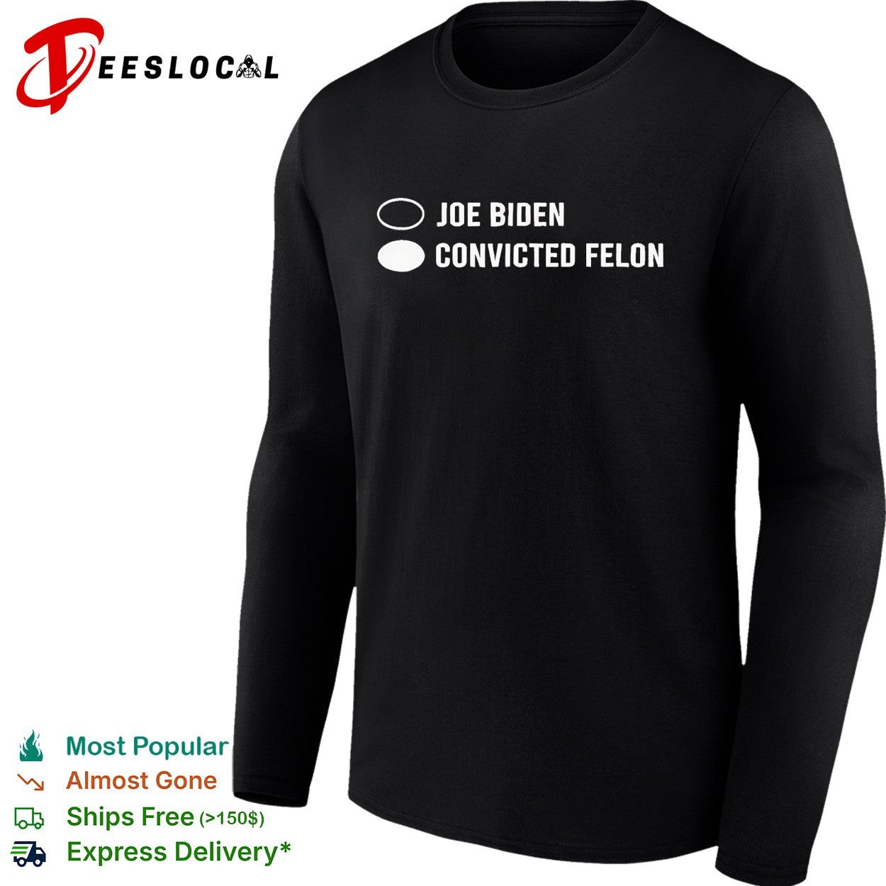 Joe Biden Convicted Felon Ballot Selection Election Politics Humor Concept shirt