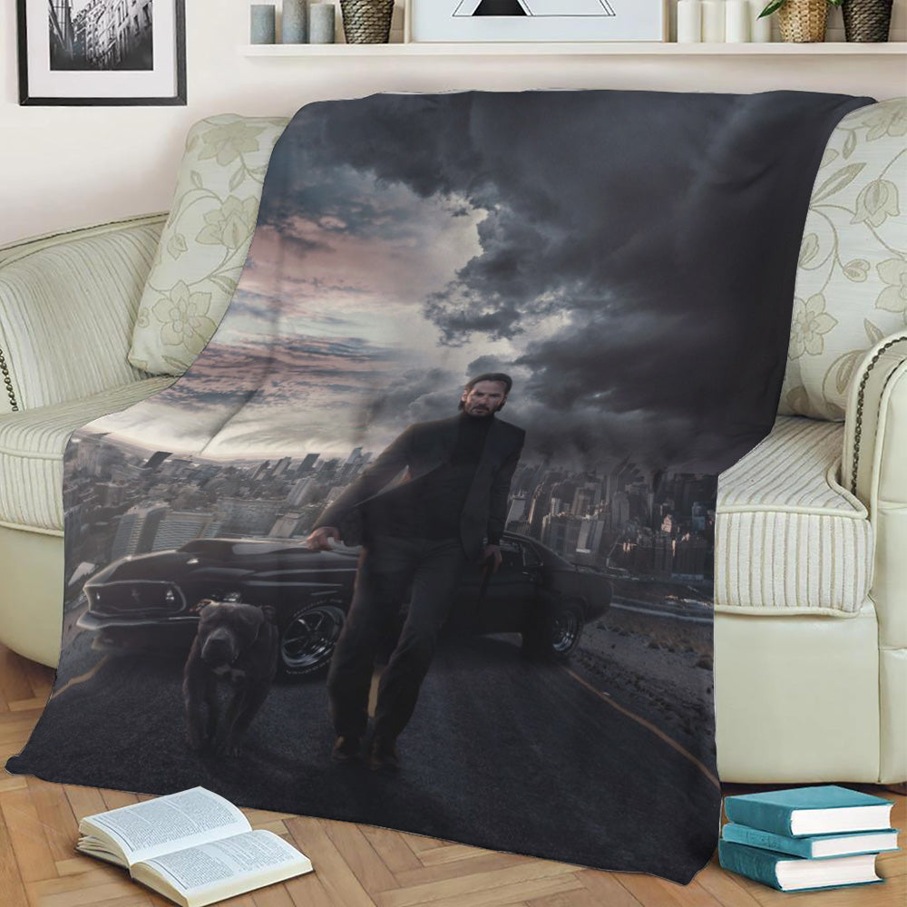John W 3 Fleece Throw Blanket