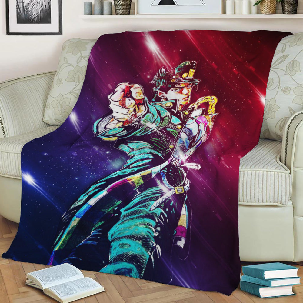Jojo Jotaro Kujo Fleece Throw Blanket