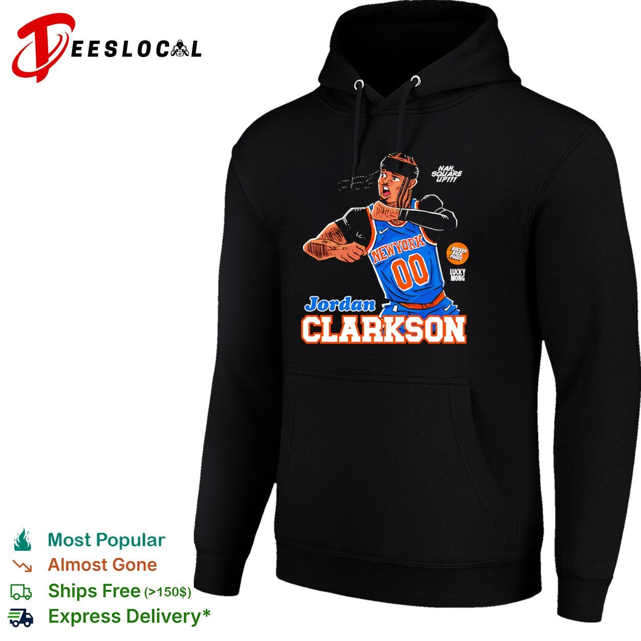 Jordan Clarkson New York Knicks NBA Parody Nah Square Up Bocker Back Pages shirt