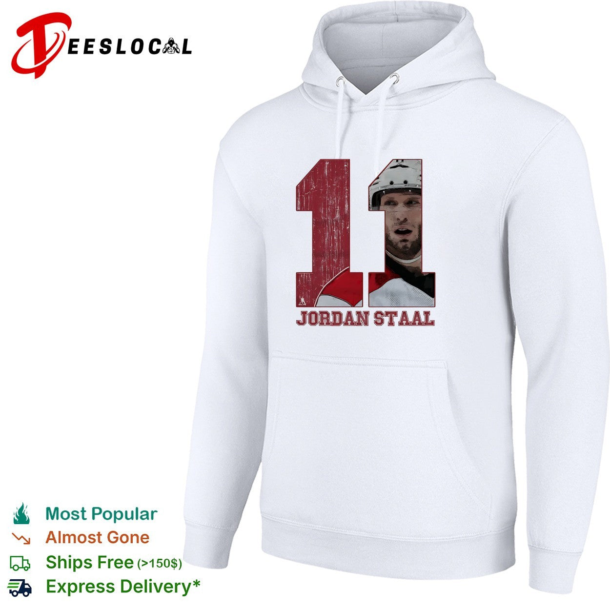 Jordan Staal 11 Carolina Hurricanes helmet close-up number portrait shirt
