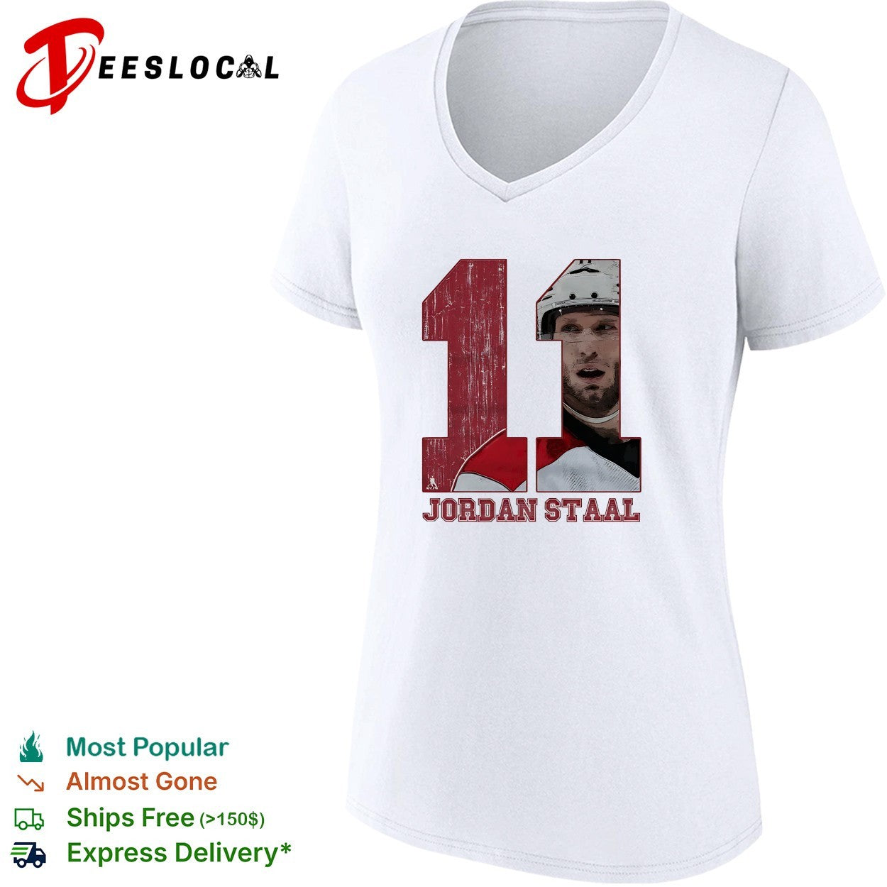 Jordan Staal 11 Carolina Hurricanes helmet close-up number portrait shirt