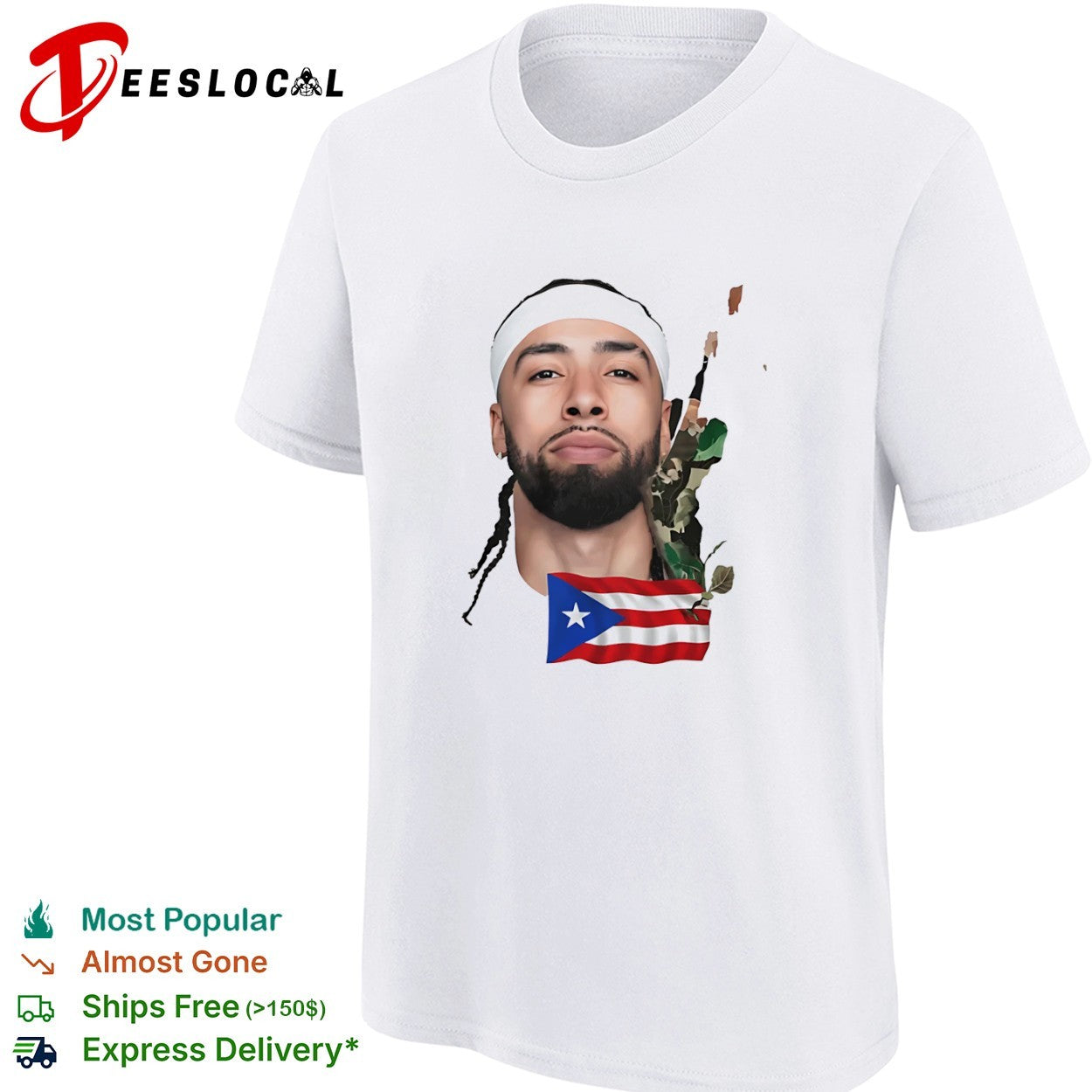 Jose Alvarado New York Knicks x Puerto Rico Flag Basketball Player Camouflage shirt