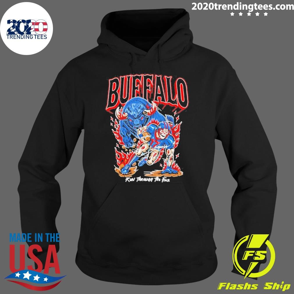 Josh Allen Buffalo Bills Run Through The Fire Football Shirt
