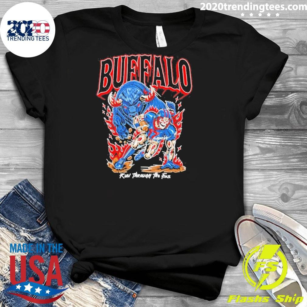 Josh Allen Buffalo Bills Run Through The Fire Football Shirt