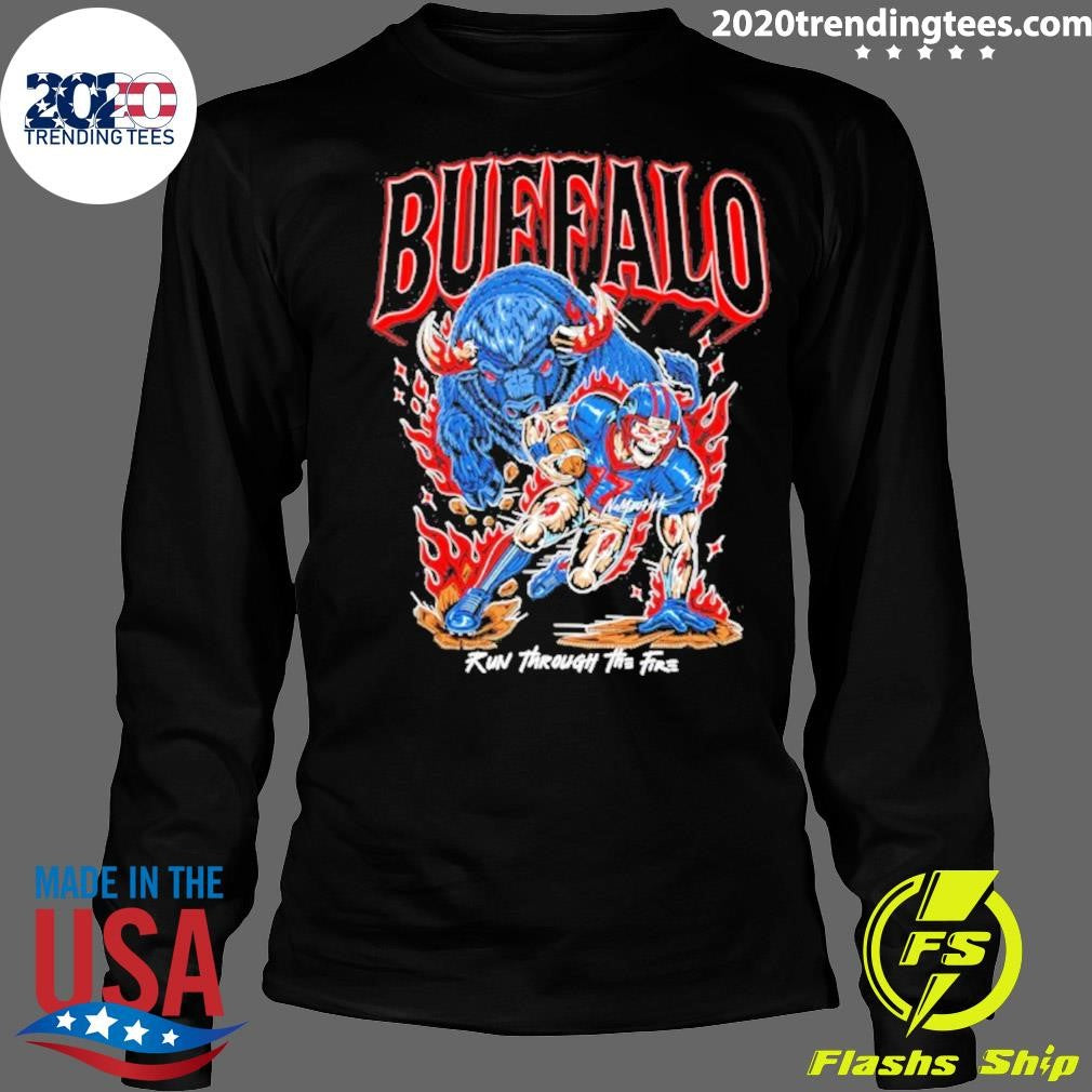 Josh Allen Buffalo Bills Run Through The Fire Football Shirt