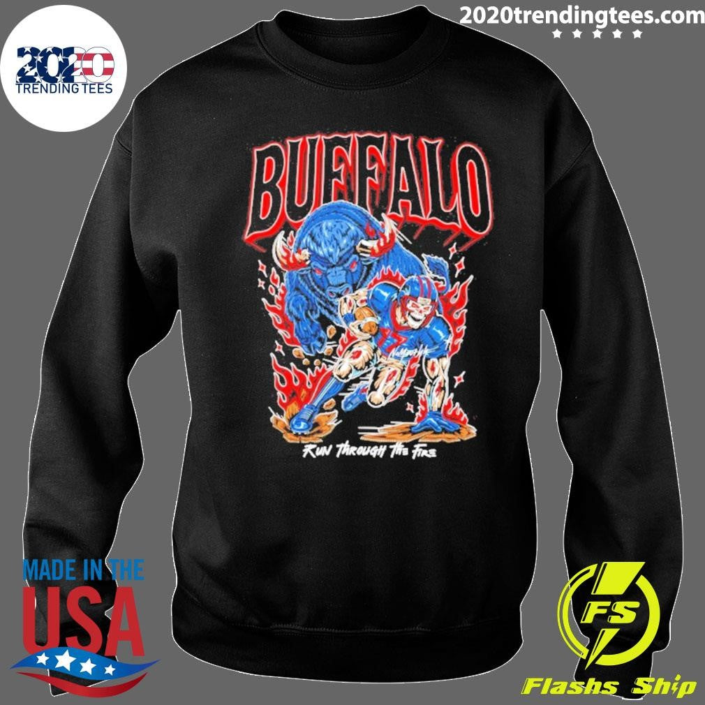 Josh Allen Buffalo Bills Run Through The Fire Football Shirt