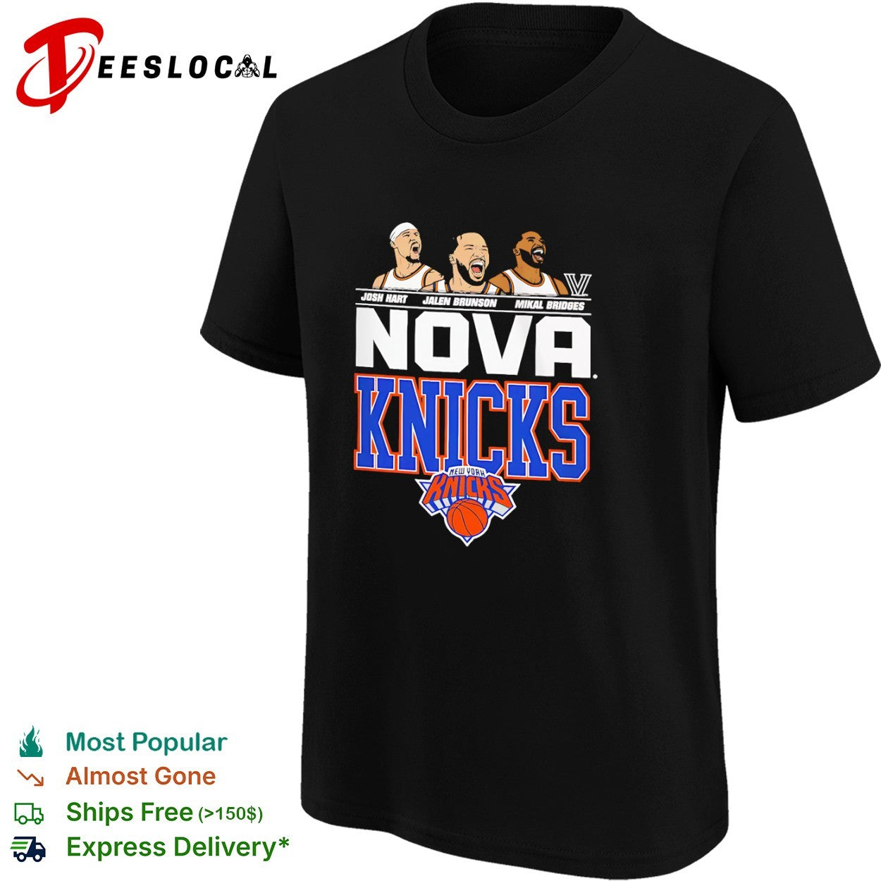 Josh Hart Jalen Brunson Mikal Bridges New York Knicks Villanova Nova Knicks shirt