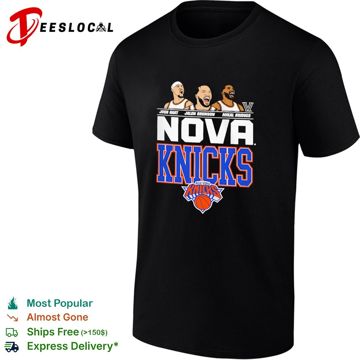Josh Hart Jalen Brunson Mikal Bridges New York Knicks Villanova Nova Knicks shirt