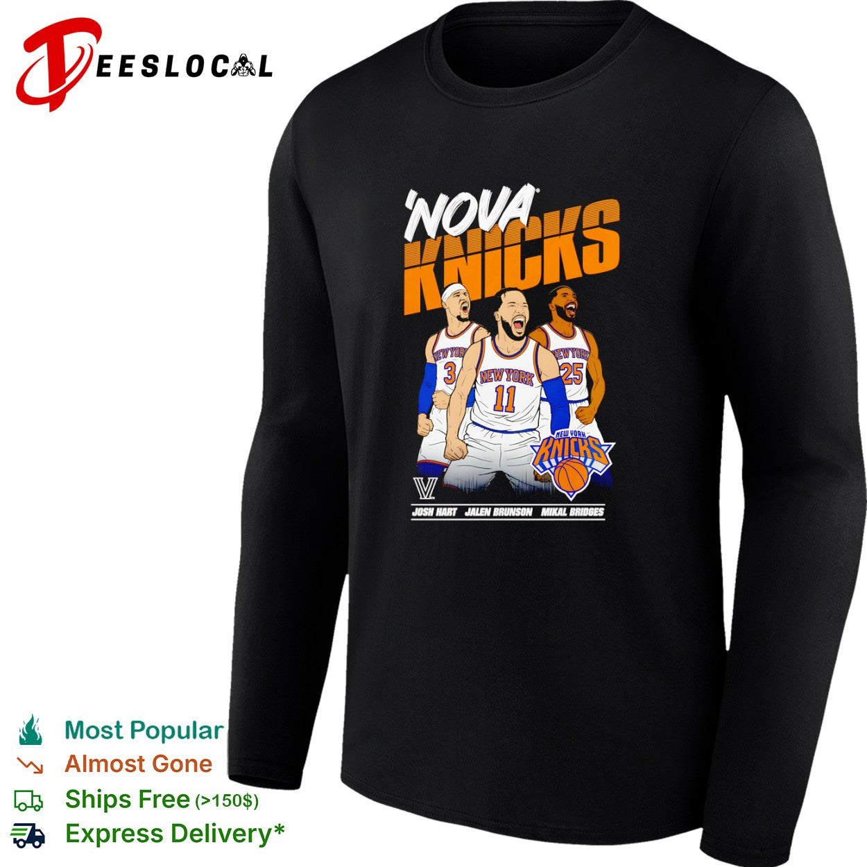 Josh Hart Jalen Brunson Mikal Bridges Nova Knicks New York Knicks NBA shirt