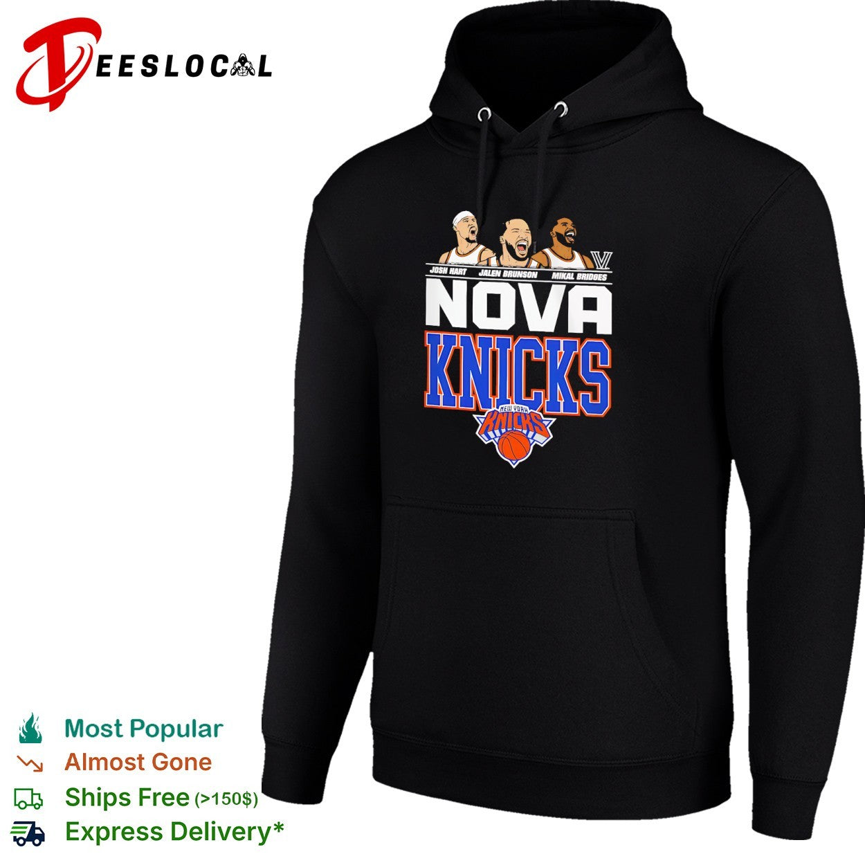 Josh Hart Jalen Brunson Mikal Bridges Nova Knicks New York Knicks NBA team shirt