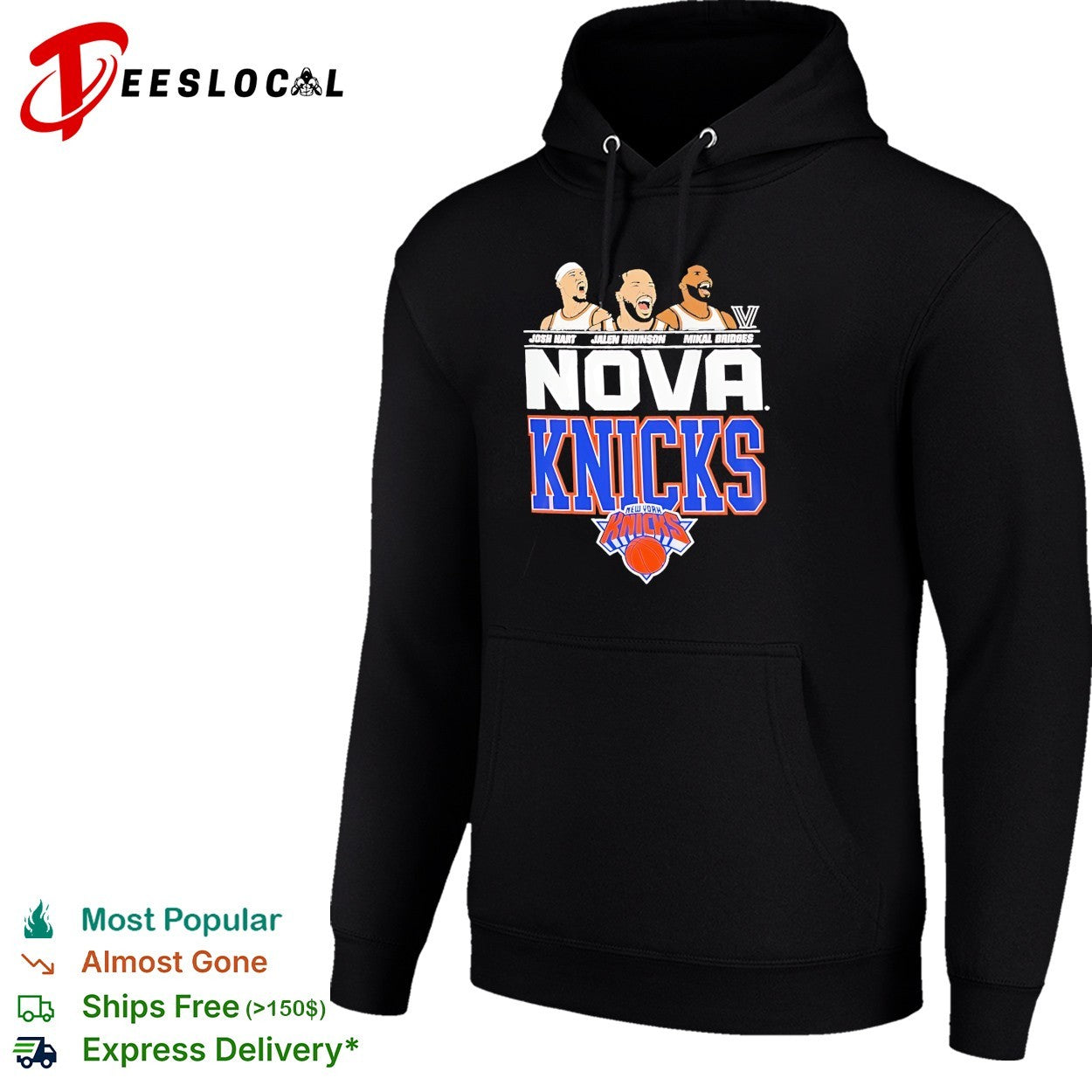 Josh Hart Jalen Brunson Mikal Bridges Nova New York Knicks Villanova shirt
