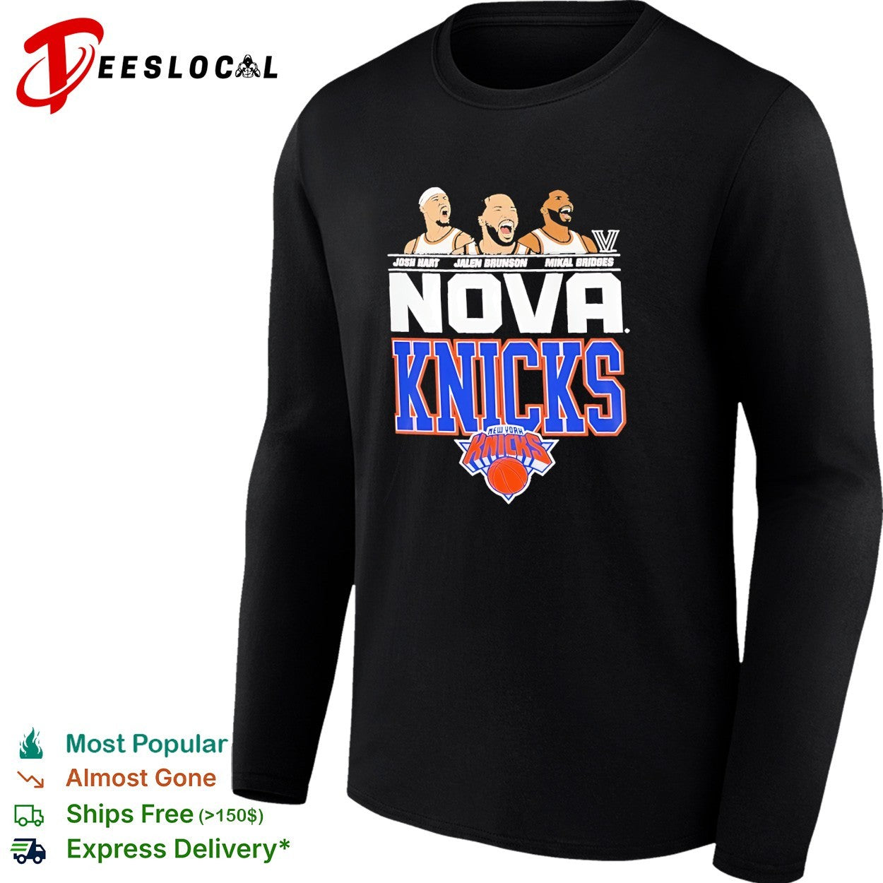 Josh Hart Jalen Brunson Mikal Bridges Nova New York Knicks Villanova shirt