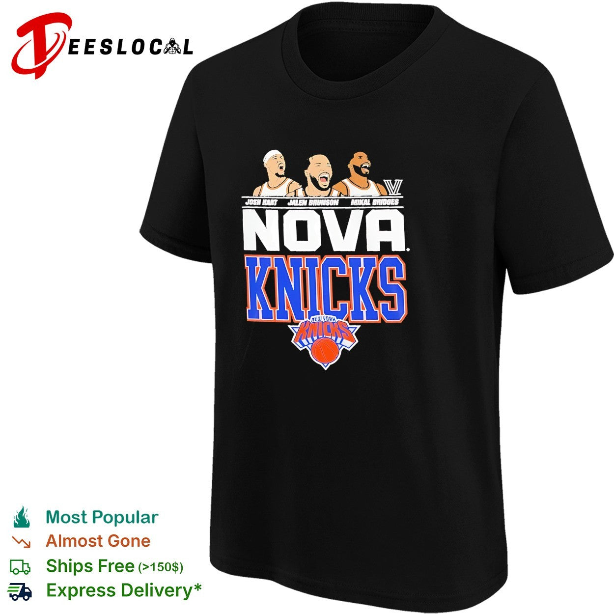 Josh Hart Jalen Brunson Mikal Bridges Nova New York Knicks Villanova shirt