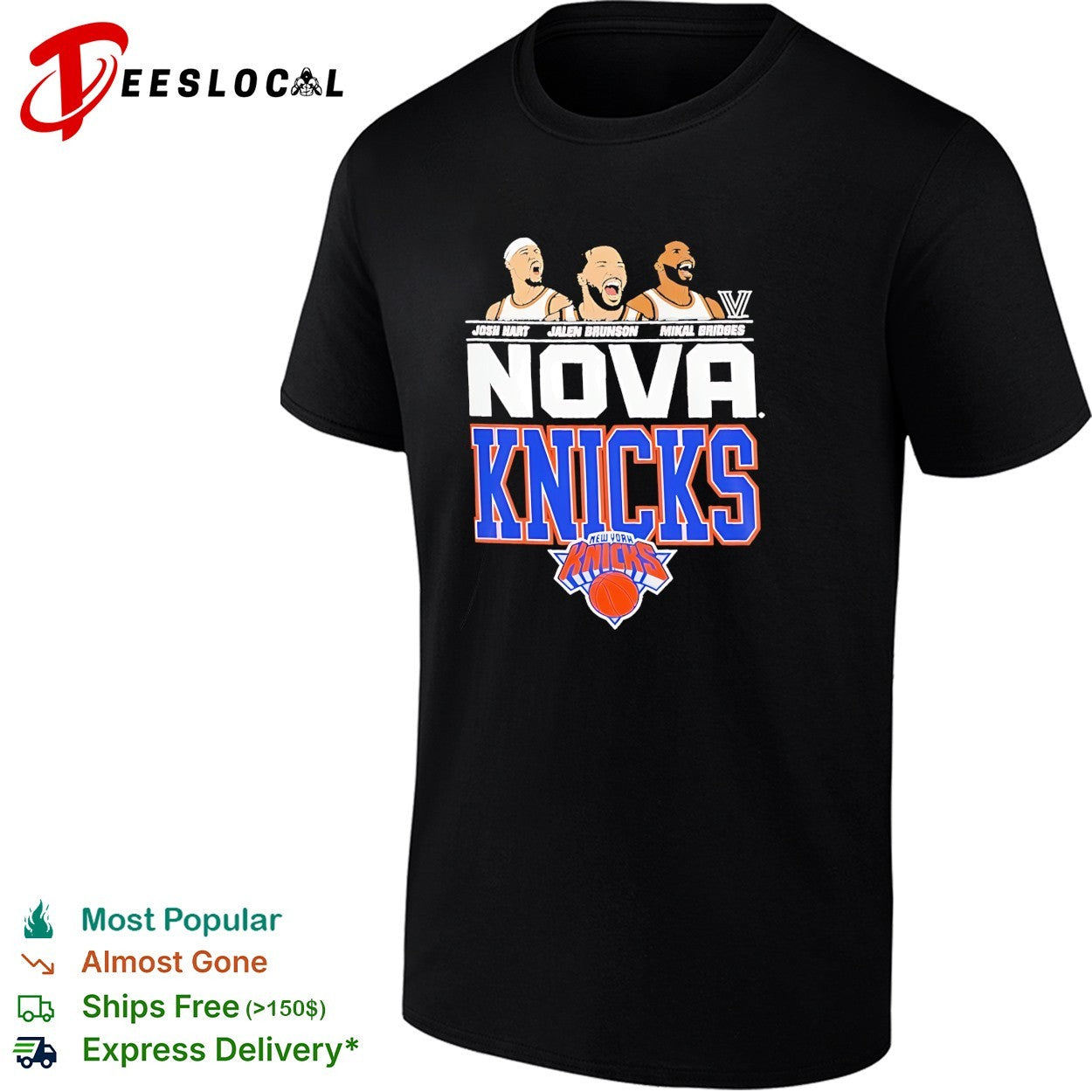 Josh Hart Jalen Brunson Mikal Bridges Nova New York Knicks Villanova shirt
