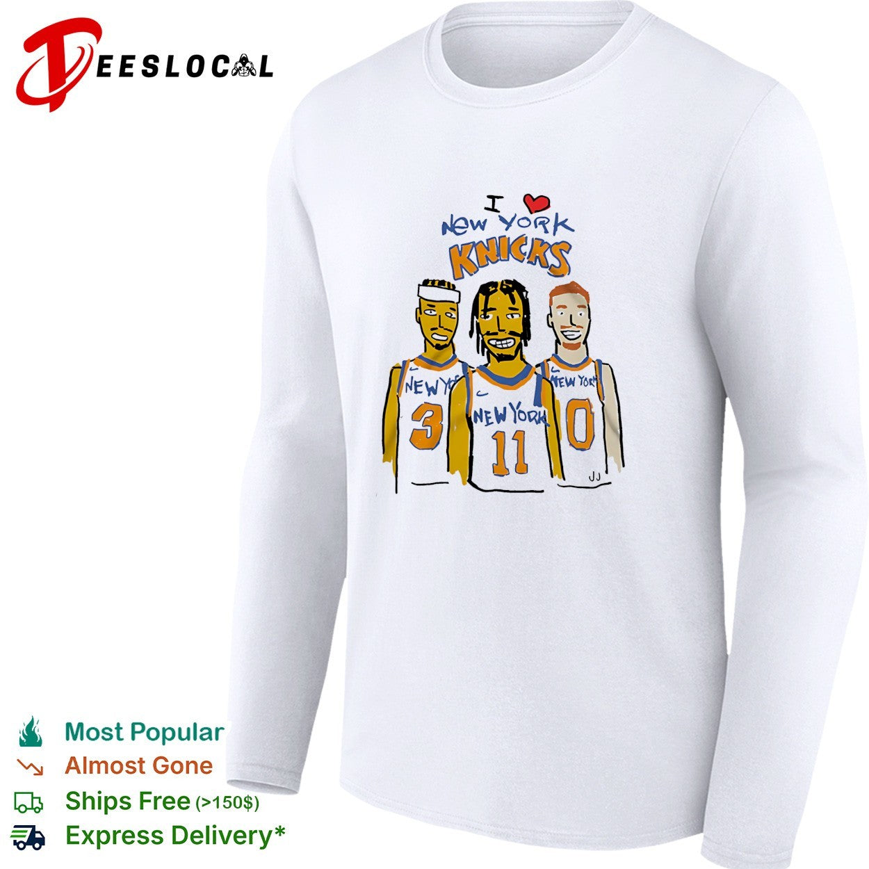 Josh Hart Jordan Clarkson Jalen Brunson I love New York Knicks trio cartoon sketch fan art shirt