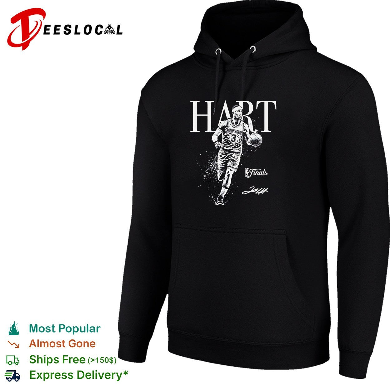 Josh Hart New York Knicks NBA Finals action portrait signature shirt