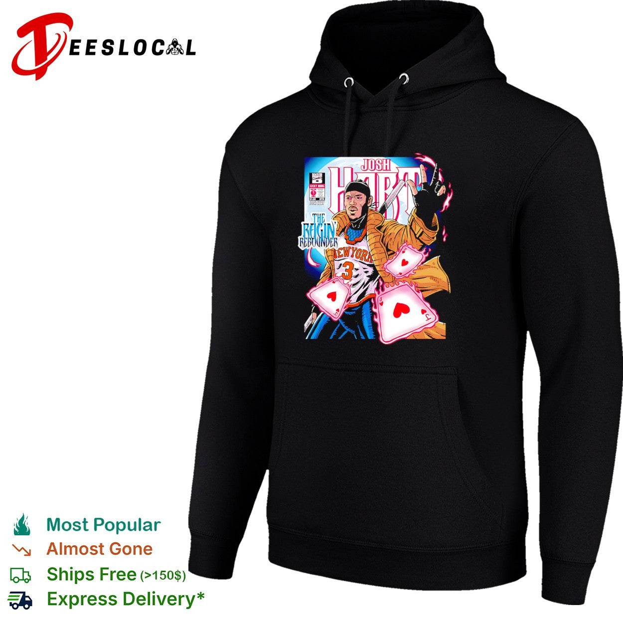 Josh Hart New York Knicks NBA The Ragin Rebounder Gambit Parody Lucky Mong Comic shirt