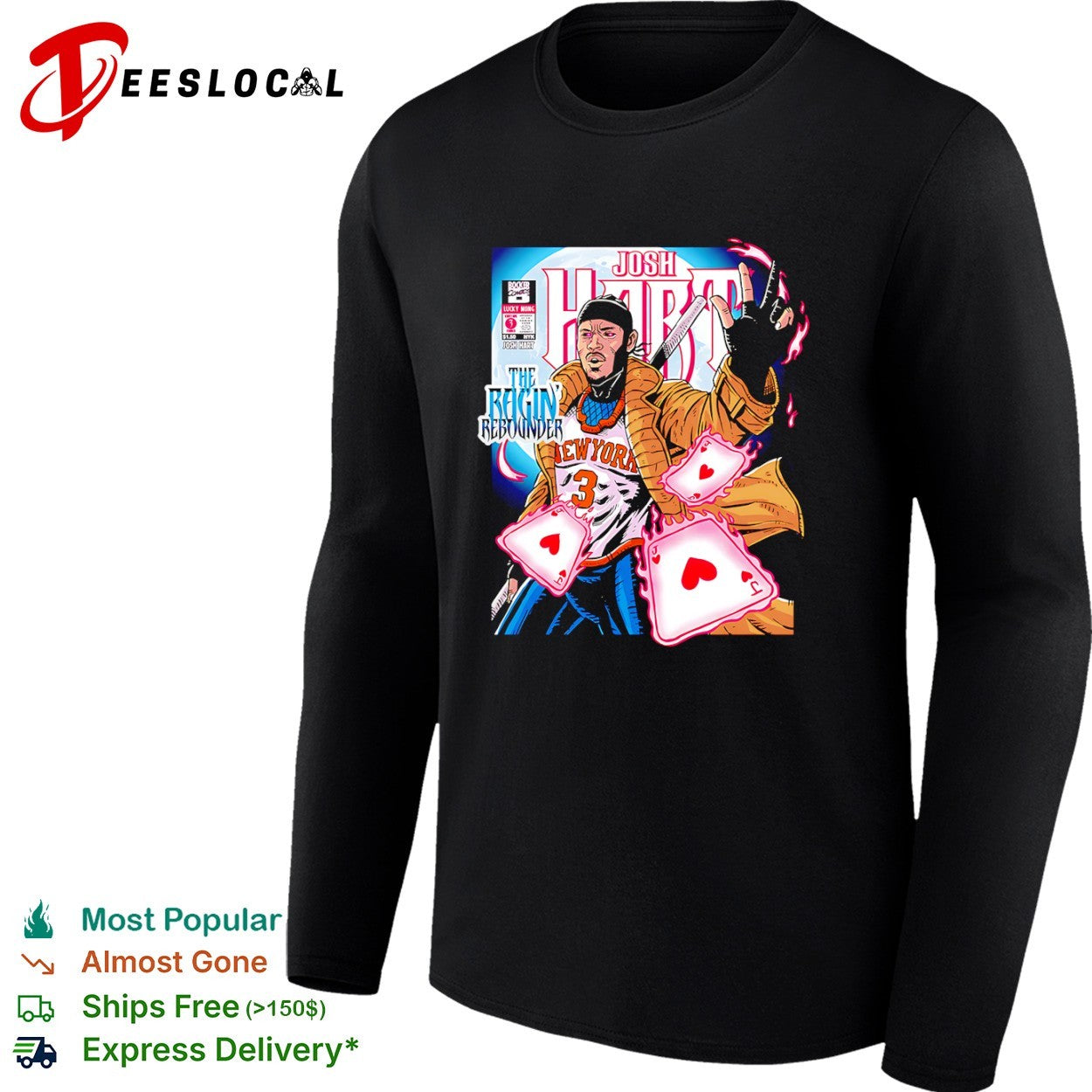 Josh Hart New York Knicks NBA The Ragin Rebounder Gambit Parody Lucky Mong Comic shirt