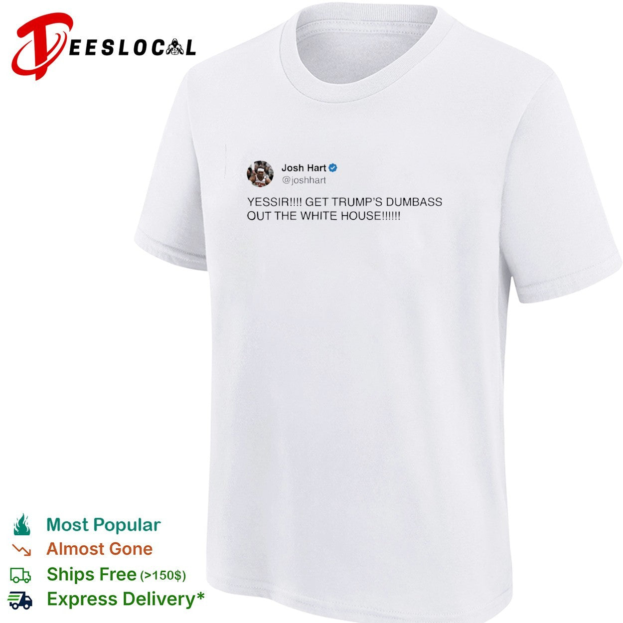 Josh Hart New York Knicks NBA YESSIR GET TRUMP DUMBASS OUT THE WHITE HOUSE shirt