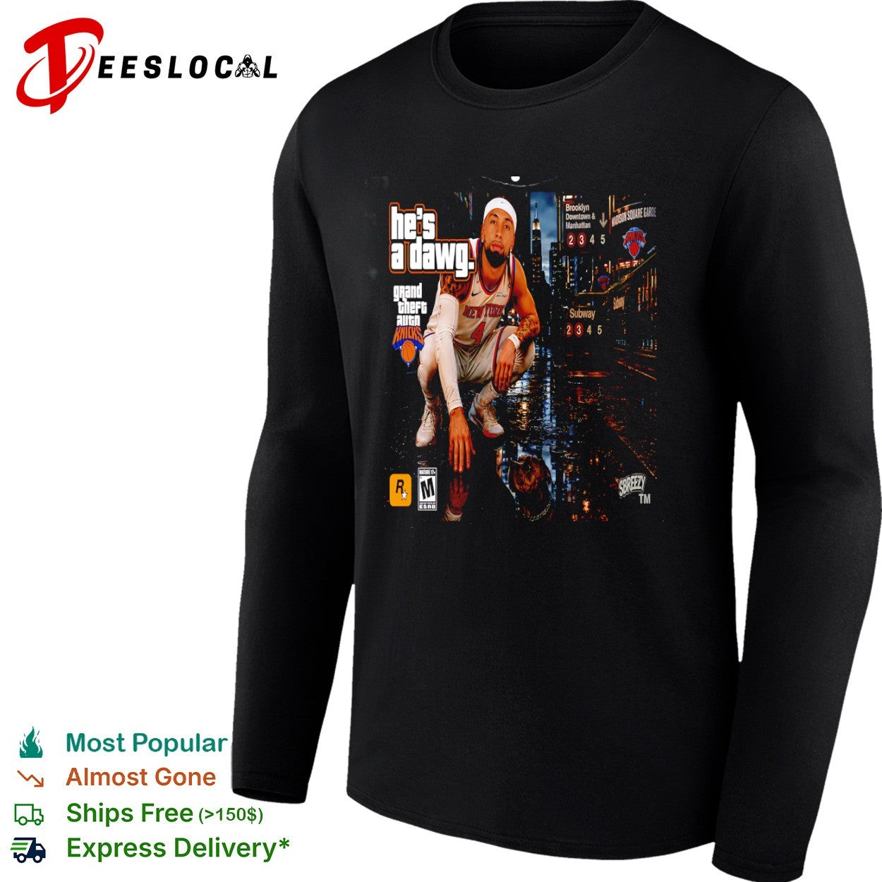 Josh Hart New York Knicks NBA he is a dawg Grand Theft Auto shirt