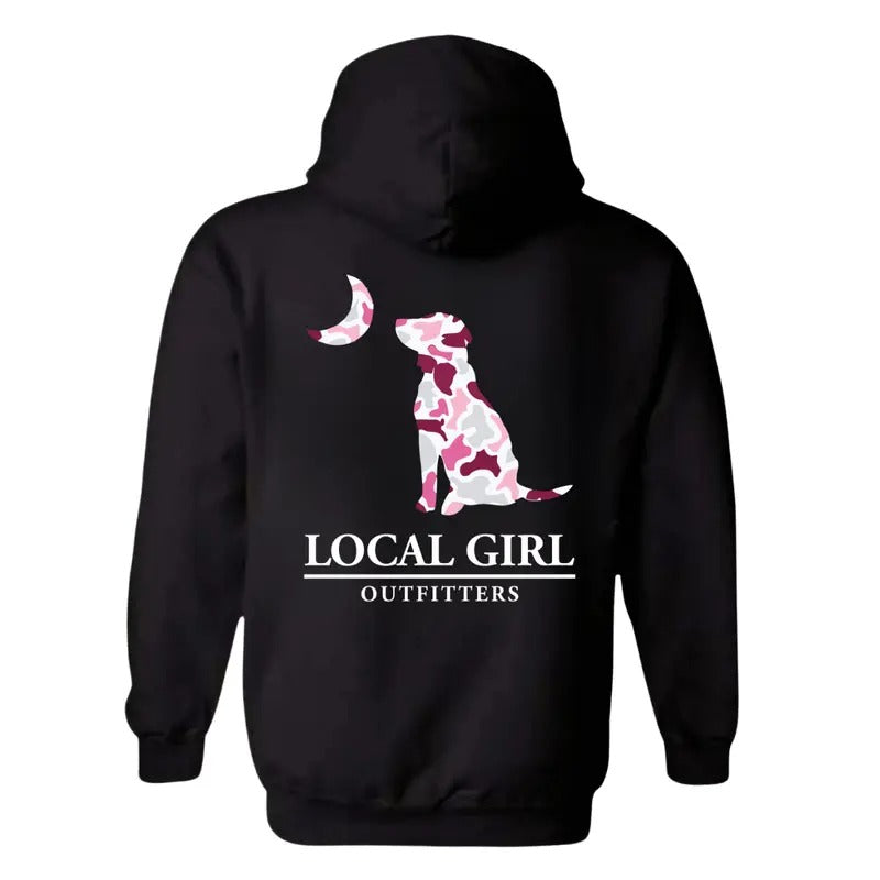 Judy Local Girl Outfitters Bold Pink Camo Dog Moon Outdoor Nature Loving Offering Comfort Everyday TTP T-Shirts