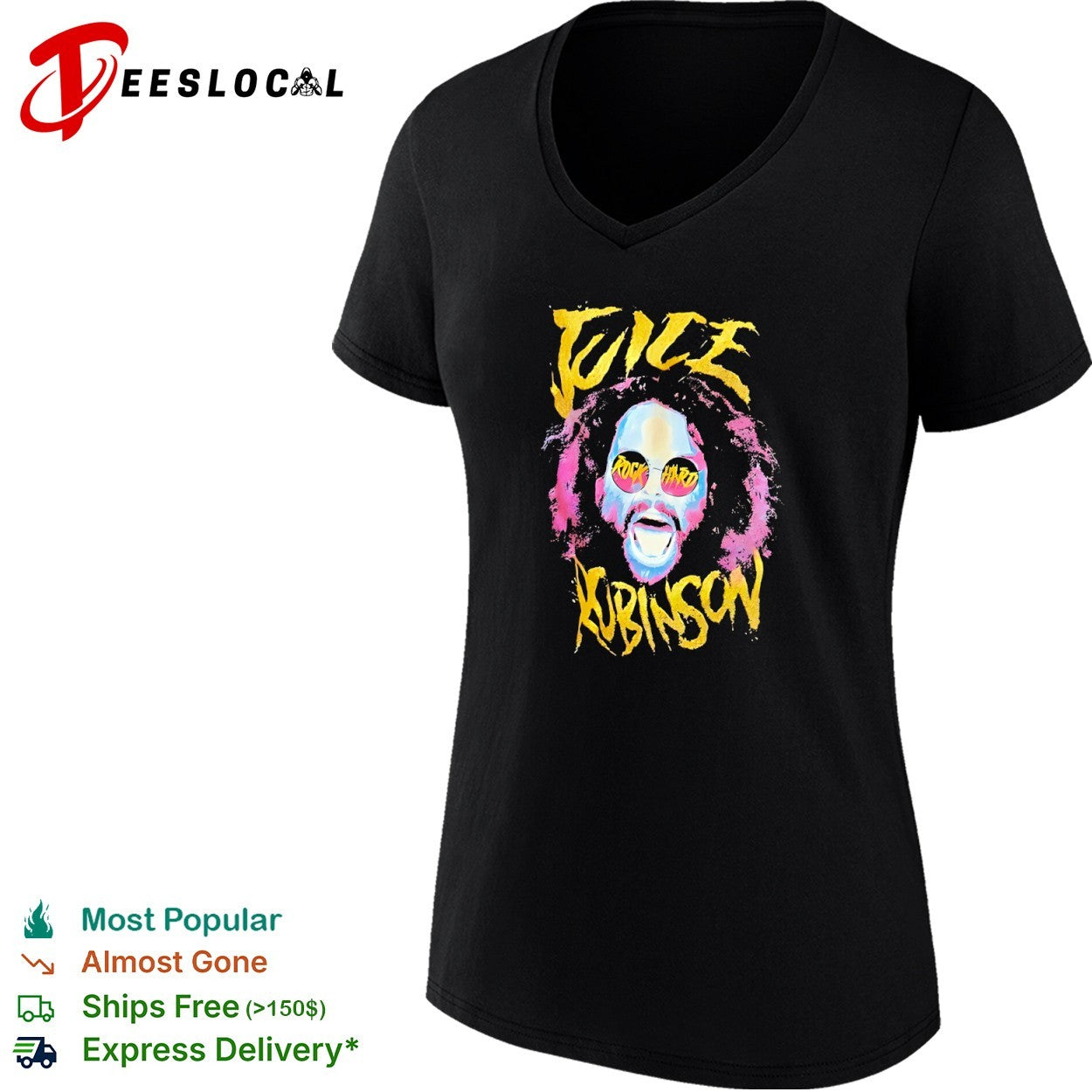 Juice Robinson AEW Rock Hard Sunglasses shirt