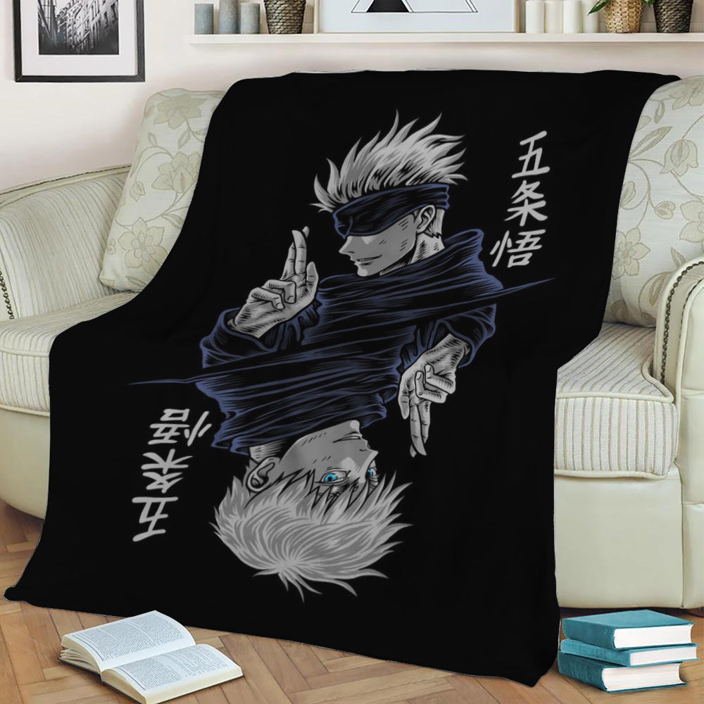 Jujutsu Gojo Satoru Fleece Throw Blanket