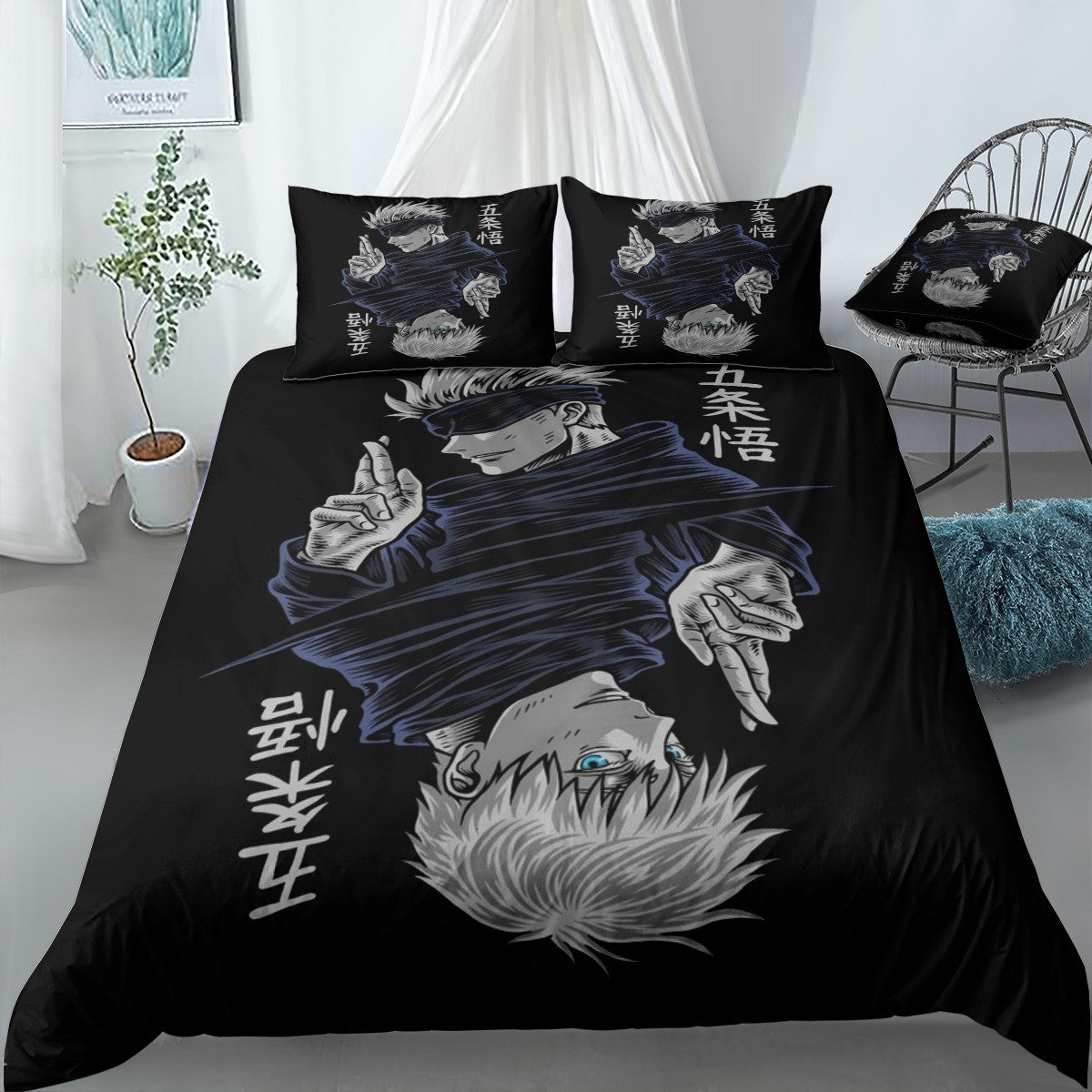 Jujutsu Gojo Satoru Bedding Set (Duvet Cover & Pillow Shams)