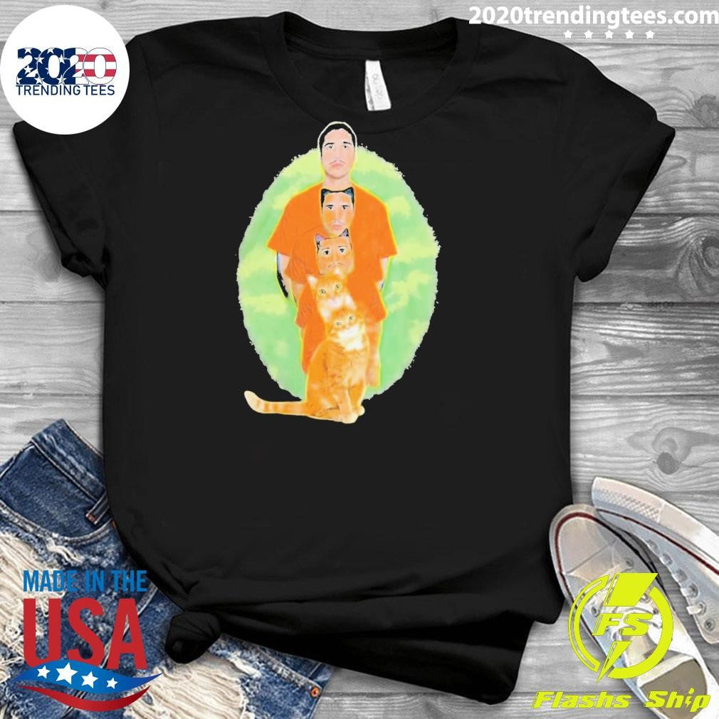 Julian and Logan Julian and Logan Logan Meows Tee Shirt