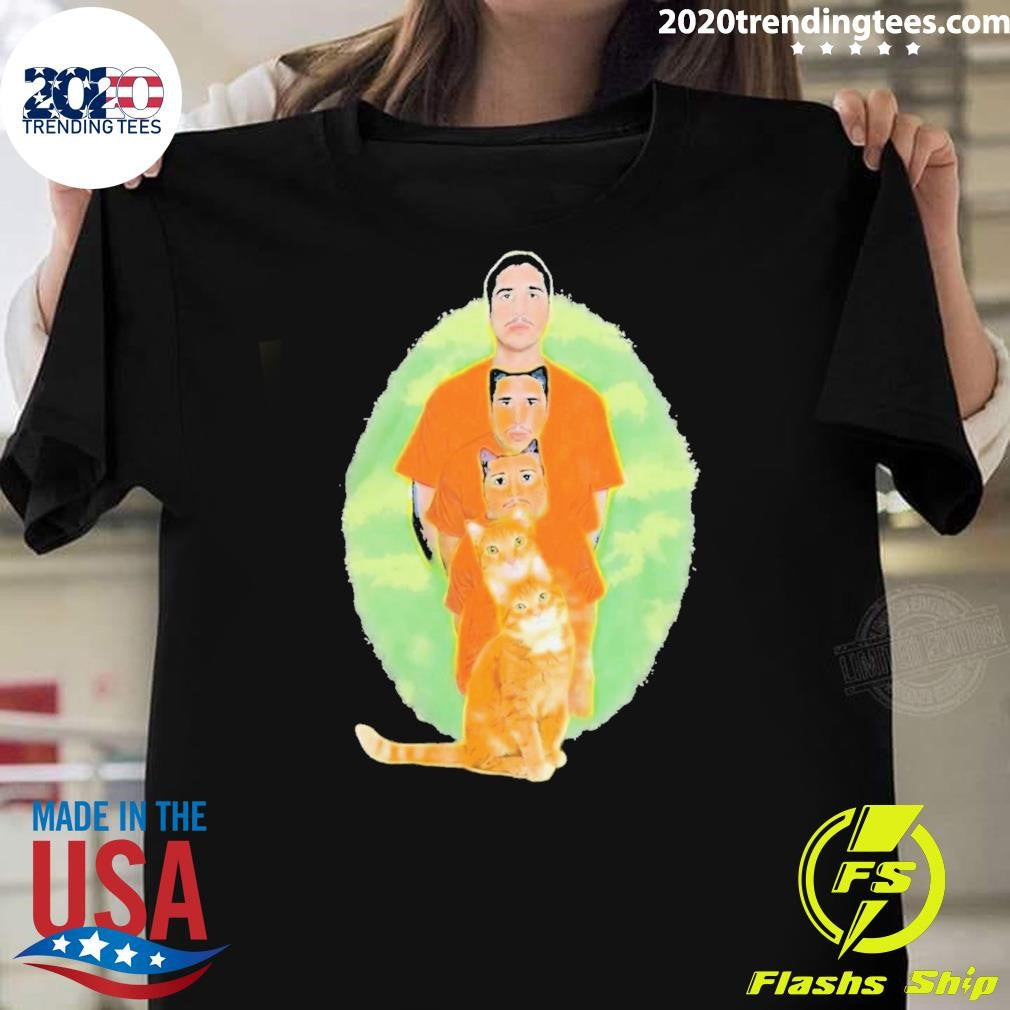 Julian and Logan Julian and Logan Logan Meows Tee Shirt