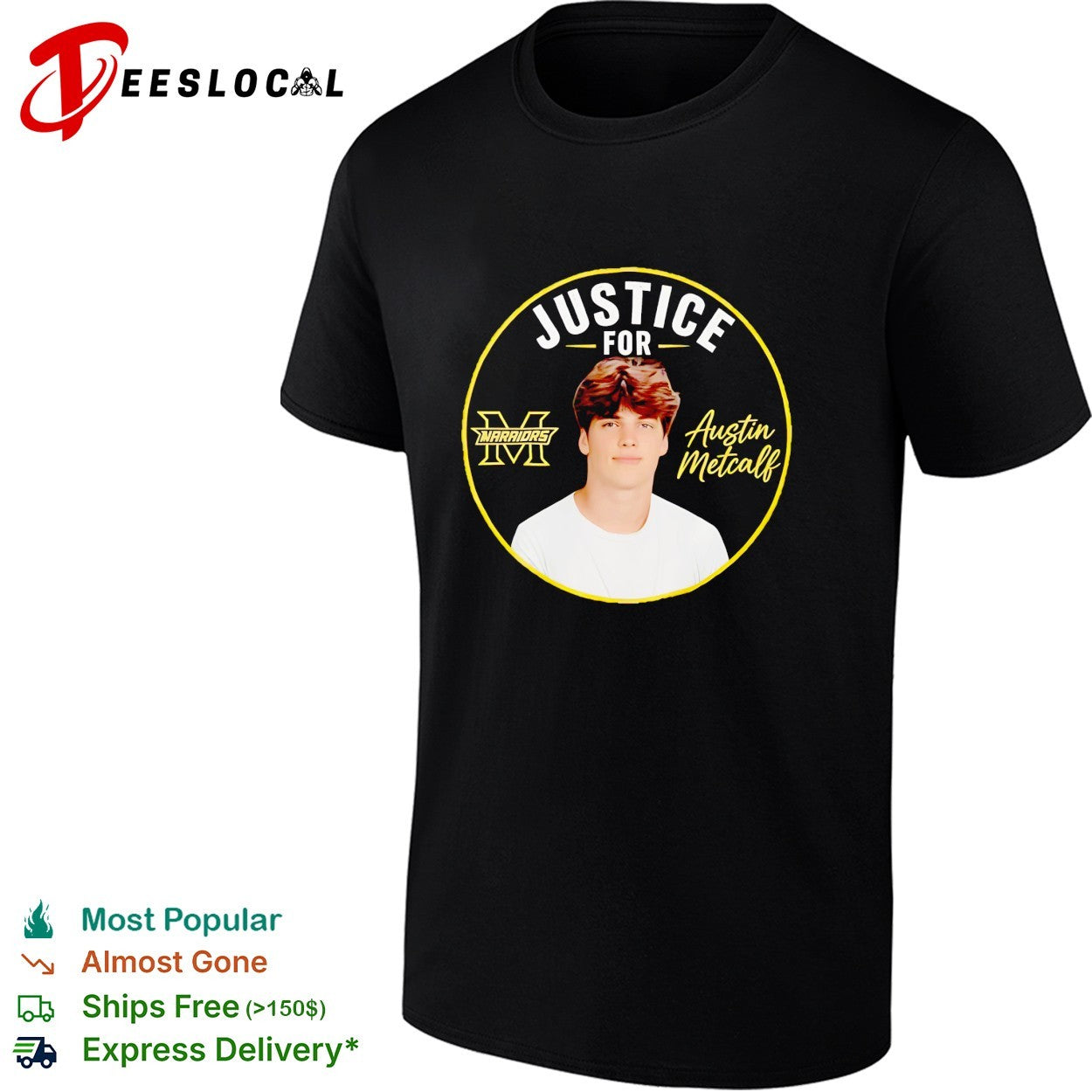 Justice for Austin Metcalf Warriors memorial graphic shirt