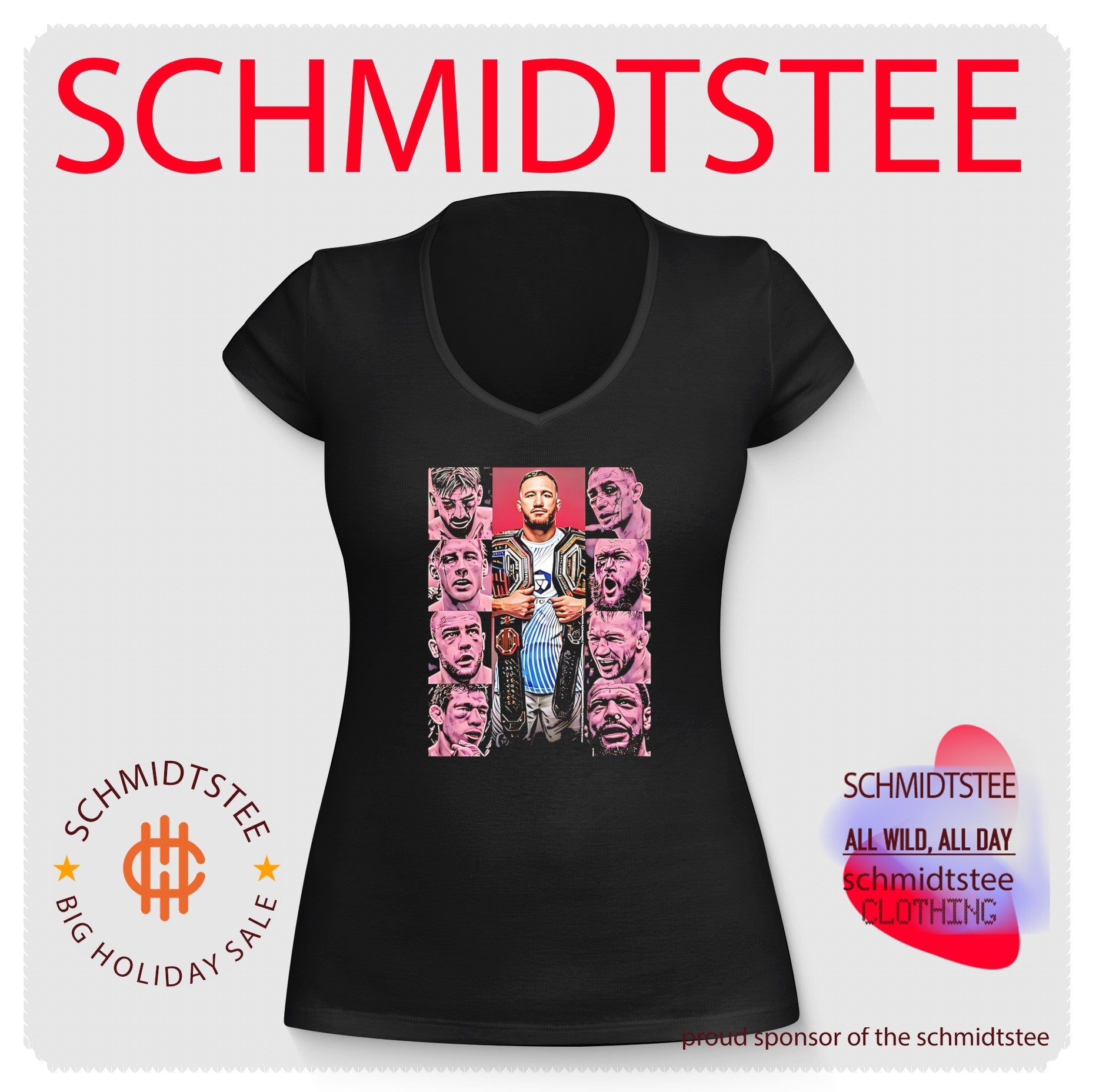 Justin Gaethje 2026 wounded faces collage shirt