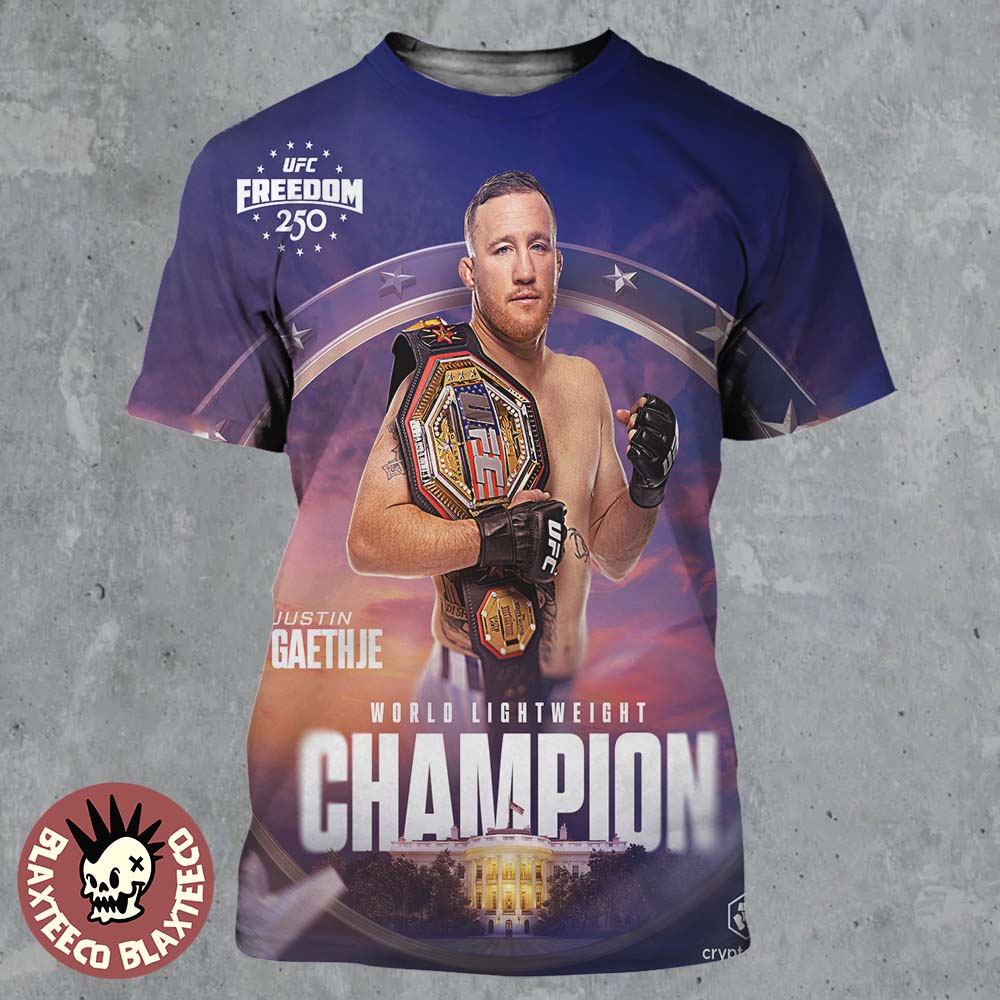 Justin Gaethje UFC Freedom 250 World Lightweight Champion All Over Print Shirt
