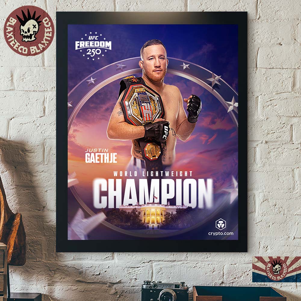 Justin Gaethje UFC Freedom 250 World Lightweight Champion Home Decor Poster Canvas